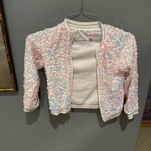 Cute girls sequin bomber jacket size 6/6x